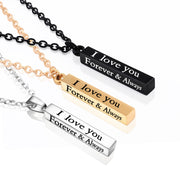 “I Love You” Stainless Steel Wishing Column Necklace