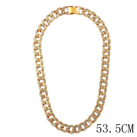 "The Influencer" 15mm Iced Out Rhinestone Link Chain Necklace