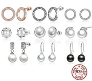 100% 925 Sterling Silver Various Classic Stud Earrings