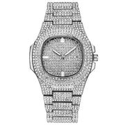 Watch +Chain+Bracelet Bling Iced Out Crystal 15MM Paved Rhinestone Zircon Set for Men