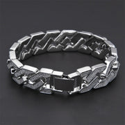 Rhinestone Cuban Iced Out Link Chain Paved CZ L Bling Luxury Bracelet for Men