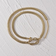 Stainless Steel 14K Gold Plated Knotted Thick Necklace Chain