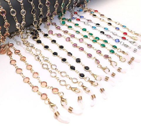 Colorful Crystal Bead Eyeglass Chain Holder