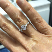 Beautiful Oval CZ White Gold Color Ring
