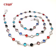 Colorful Crystal Bead Eyeglass Chain Holder