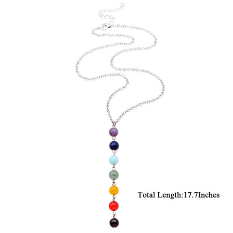 7 Chakra Gem Stone Beads, Healing & Balancing Necklace