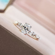 Beautiful Oval CZ White Gold Color Ring