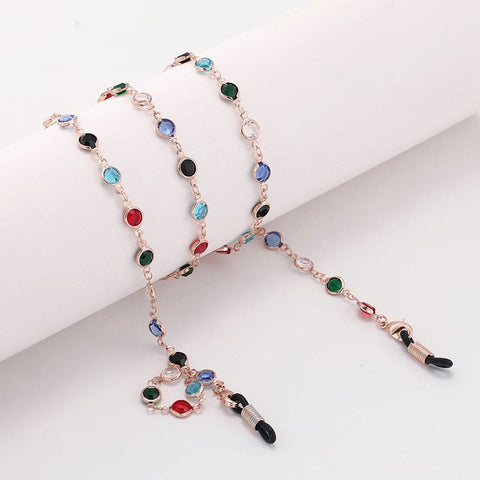 Colorful Crystal Bead Eyeglass Chain Holder