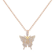 Big Rhinestone Butterfly Pendant Statement Tennis Chain Choker