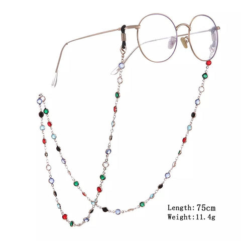 Colorful Crystal Bead Eyeglass Chain Holder