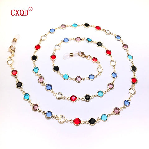 Colorful Crystal Bead Eyeglass Chain Holder