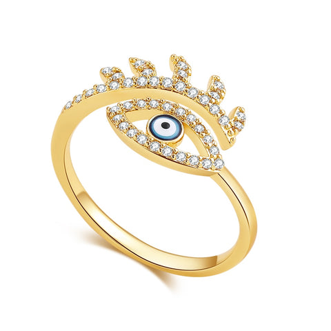 Classic Evil Eye Adjustable Zircon Ring