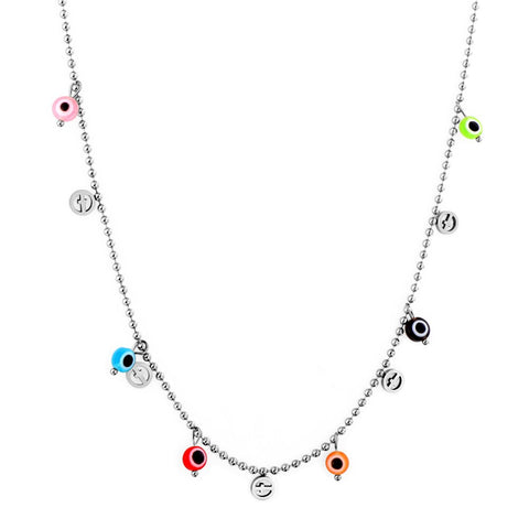 Minimalist Evil Eye Stainless Steel Necklace