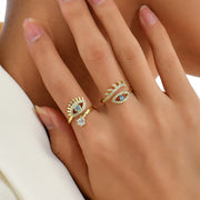 Classic Evil Eye Adjustable Zircon Ring