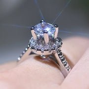 Beautiful 925 Sterling Silver Diamond simulation CZ Ring