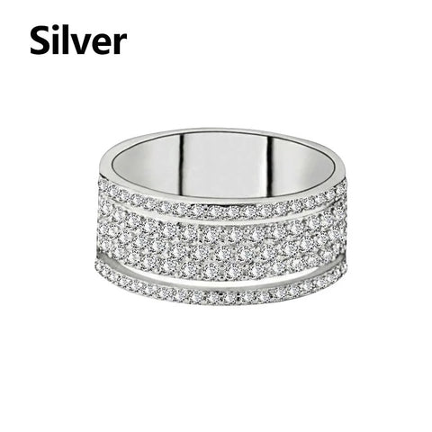 Elegant Silver Color Rhinestone Crystal Full Zircon Ring