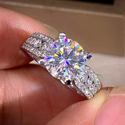 Brilliant Crystal Cubic Zirconia High-quality Silver Color Ring