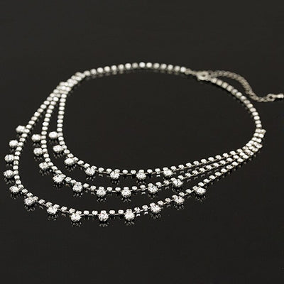 Superior Quality 3 string Austrian Rhinestone Layer Necklace