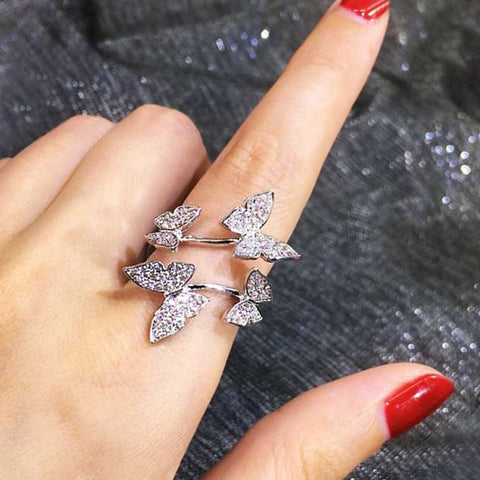 Flying Butterfly Romantic Gold/Rose Gold/Silver Color Midi Ring