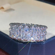 High-quality Silver Plated Luxury Inlaid Cubic Zirconia Ring