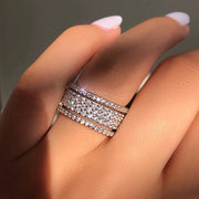 Elegant Silver Color Rhinestone Crystal Full Zircon Ring