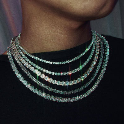 Men's Diamond Tennis Necklace - Shiny Chain | All Ice On Me