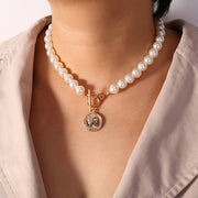 Fashion Long Boho Multilayered Pearl Pendant Necklace