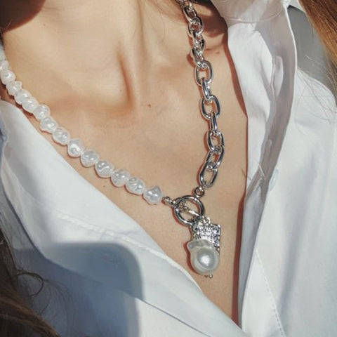 Fashion Long Boho Multilayered Pearl Pendant Necklace