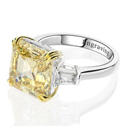 100% 925 Sterling Silver Created Citrine Gemstone Ring