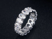 Fashion Luxury Multicolor Charm AAA Baguette Cubic Zirconia T Shape Stone Ring