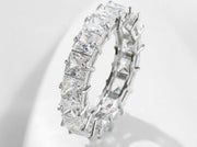 Fashion Luxury Multicolor Charm AAA Baguette Cubic Zirconia T Shape Stone Ring