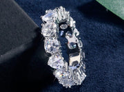 Fashion Luxury Multicolor Charm AAA Baguette Cubic Zirconia T Shape Stone Ring