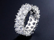 Fashion Luxury Multicolor Charm AAA Baguette Cubic Zirconia T Shape Stone Ring